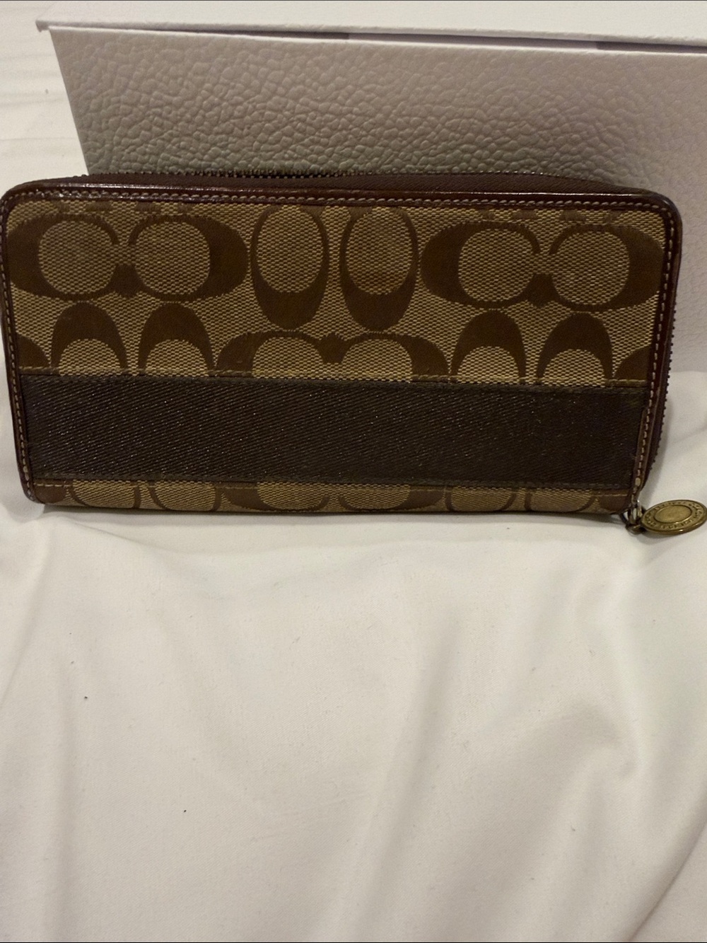 Coach Signature Zip Around Wallet- Legacy Zip Around